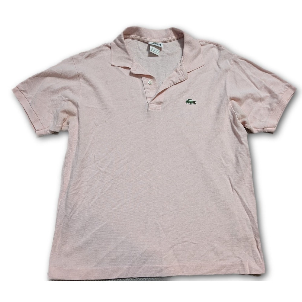 Lacoste Polo Mens FA8713 Pink 5 L Pique Breathable Regular Casual Shirt Size
